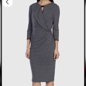 Karen Millen Heathered gray Midi Three Quarter Sleeve dress Size 10